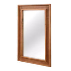 Miroir mural décoratif rectangulaire en rotin 24 x 36 avec cadre en bois, miroir d'appoint de style ferme pour salle de bain, entrée ou décoration intérieure - Panipeachy