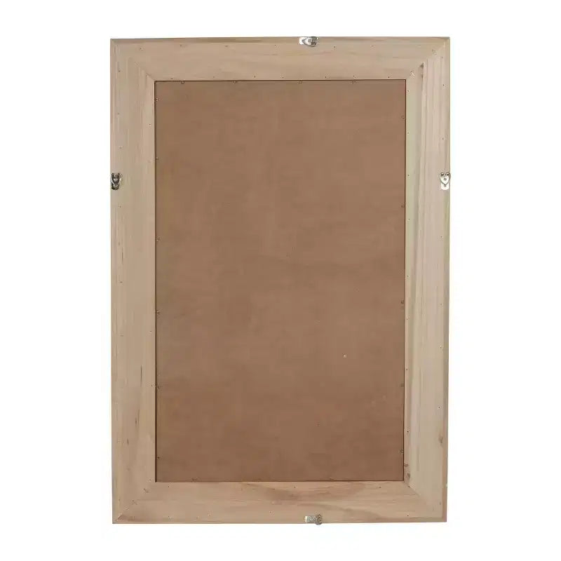 Miroir mural décoratif rectangulaire en rotin 24 x 36 avec cadre en bois, miroir d'appoint de style ferme pour salle de bain, entrée ou décoration intérieure - Panipeachy