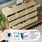 Commode 6 tiroirs en rotin, style bohème moderne, avec pieds en bois massif, organisateur autoportant pour chambre à coucher et salon