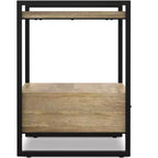 Table de chevet Lawson en bois de manguier massif de 56 cm de large, style industriel moderne, coloris naturel