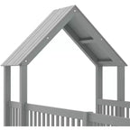 Lit cabane double/grand format avec porte et barrières de sécurité, lit plateforme double en bois pour enfants
