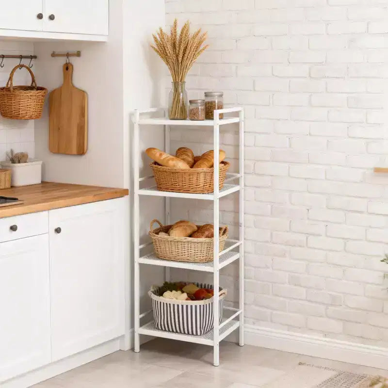 Étagère de Rangement 3 ou 4 Niveaux, Étagère Murale Évolutive, Unité de Rangement pour Salle de Bain, Salon, Chambre, Bureau