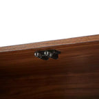 JVNOXK Buffet meuble de rangement meuble TV avec motif vague Buffet Armoire en bois à rayures verticales pour entrée. Noyer