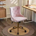VINGLI Velvet Armless Home Office Desk Chair,Cute Upholstered Vanity/Makeup Chair with Back for Bedroom&for Women/Girls