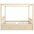 Lit plateforme à baldaquin moderne en bois Luxystar avec 2 tiroirs de rangement