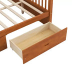 Lit plateforme à baldaquin moderne en bois Luxystar avec 2 tiroirs de rangement