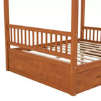 Lit plateforme à baldaquin moderne en bois Luxystar avec 2 tiroirs de rangement