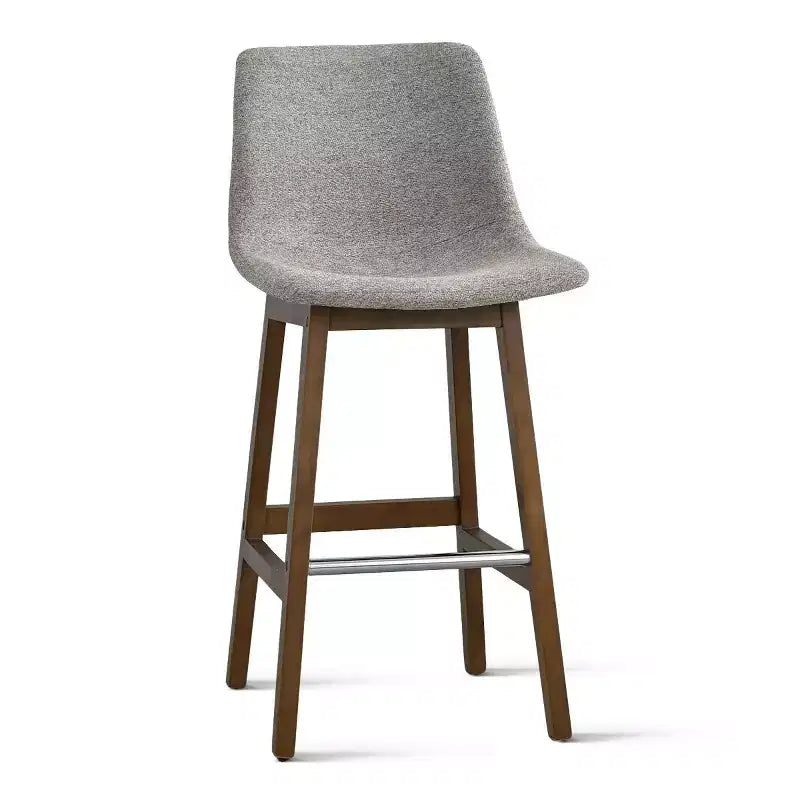 Lot de 2 tabourets de bar modernes du milieu du siècle avec dossiers, chaises hautes rembourrées de 71 cm avec pieds en bois massif - Panipeachy