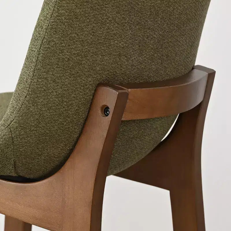 Lot de 2 tabourets de bar modernes du milieu du siècle avec dossiers, chaises hautes rembourrées de 71 cm avec pieds en bois massif - Panipeachy