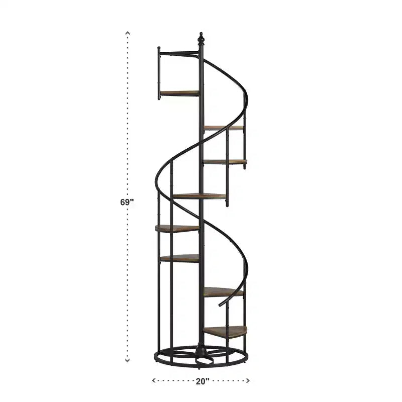 Étagère de présentation en spirale en métal avec finition noire Chelsey – Noir – iNSPIRE Q
