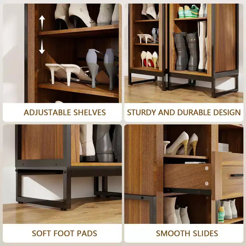 Meuble de rangement pour chaussures hautes et étagère ELECWISH