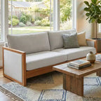 Canapé 3 places Christopher Knight Home Emanuelle de 77,8 po en bois d'hévéa moderne avec revêtement en chenille
