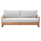 Canapé 3 places Christopher Knight Home Emanuelle de 77,8 po en bois d'hévéa moderne avec revêtement en chenille
