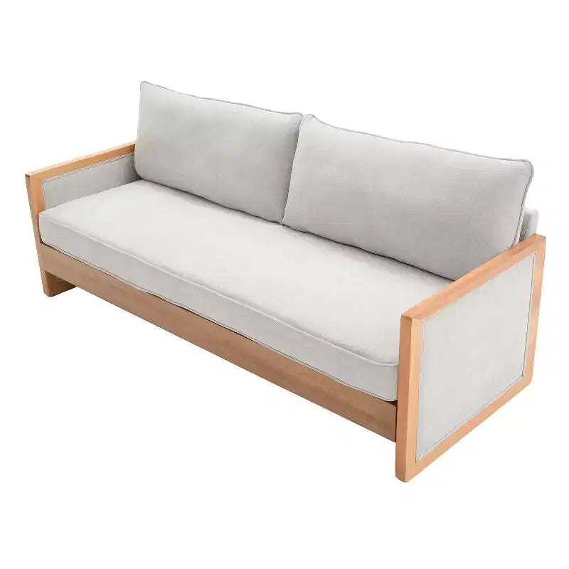 Canapé 3 places Christopher Knight Home Emanuelle de 77,8 po en bois d'hévéa moderne avec revêtement en chenille