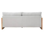Canapé 3 places Christopher Knight Home Emanuelle de 77,8 po en bois d'hévéa moderne avec revêtement en chenille