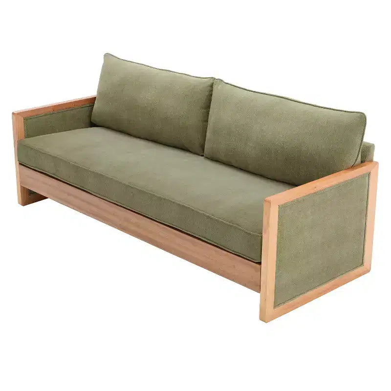 Canapé 3 places Christopher Knight Home Emanuelle de 77,8 po en bois d'hévéa moderne avec revêtement en chenille