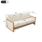 Canapé 3 places Christopher Knight Home Emanuelle de 77,8 po en bois d'hévéa moderne avec revêtement en chenille
