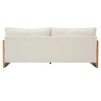 Canapé 3 places Christopher Knight Home Emanuelle de 77,8 po en bois d'hévéa moderne avec revêtement en chenille