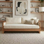 Christopher Knight Home Emanuelle 77.8'' Modern Rubberwood Chenille Upholstered 3-Seater Sofa