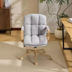 Karl Home Fauteuil moderne rembourré, chaise de bureau ergonomique avec hauteur réglable, pivotant à 360°, roulettes, chaise d'appoint coiffeuse