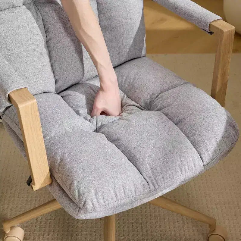 Karl Home Fauteuil moderne rembourré, chaise de bureau ergonomique avec hauteur réglable, pivotant à 360°, roulettes, chaise d'appoint coiffeuse