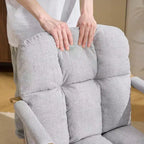 Karl Home Fauteuil moderne rembourré, chaise de bureau ergonomique avec hauteur réglable, pivotant à 360°, roulettes, chaise d'appoint coiffeuse