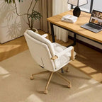 Karl Home Fauteuil moderne rembourré, chaise de bureau ergonomique avec hauteur réglable, pivotant à 360°, roulettes, chaise d'appoint coiffeuse