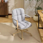 Karl Home Fauteuil moderne rembourré, chaise de bureau ergonomique avec hauteur réglable, pivotant à 360°, roulettes, chaise d'appoint coiffeuse