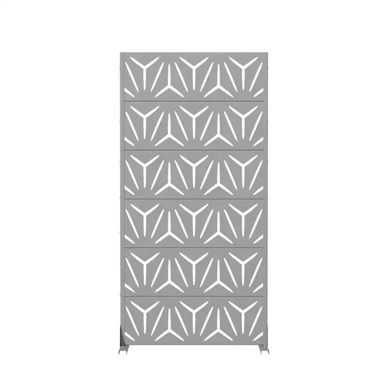 MAYEERTY Star 01 Séparateur de pièces en acier galvanisé gris, 72x35x16, Paravent d'intimité 6 pièces pour patio/maison