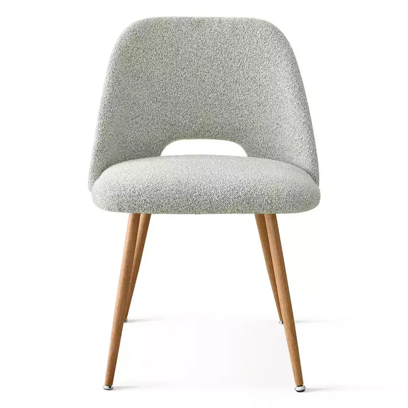 Ensemble table à manger ronde 35" pour 4, table piédestal blanche et chaises en tissu bouclé avec pieds en métal, idéal pour les petits espaces-Panipeachy