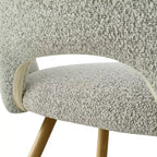 Ensemble table à manger ronde 35" pour 4, table piédestal blanche et chaises en tissu bouclé avec pieds en métal, idéal pour les petits espaces-Panipeachy