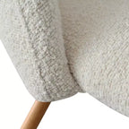 Ensemble table à manger ronde 35" pour 4, table piédestal blanche et chaises en tissu bouclé avec pieds en métal, idéal pour les petits espaces-Panipeachy