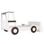 Lit de voiture double avec étagères de rangement, lit plateforme en bois en forme de voiture pour enfants