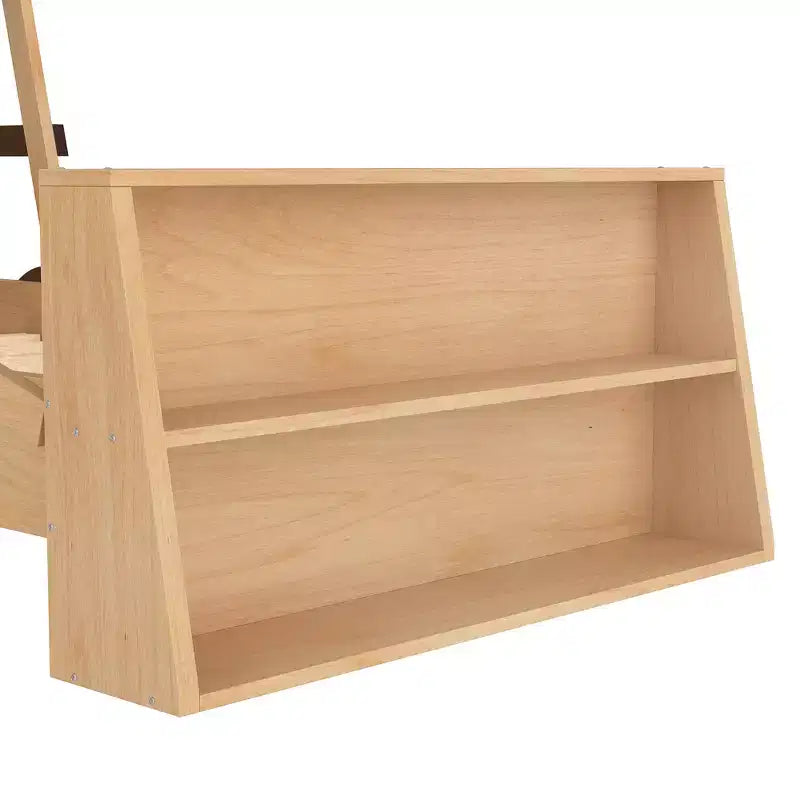 Lit de voiture double avec étagères de rangement, lit plateforme en bois en forme de voiture pour enfants