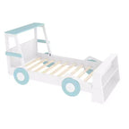 Lit de voiture double avec étagères de rangement, lit plateforme en bois en forme de voiture pour enfants