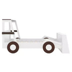 Lit de voiture double avec étagères de rangement, lit plateforme en bois en forme de voiture pour enfants