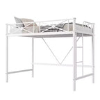 Lit mezzanine double en métal, lits mezzanines modernes robustes avec barrières de sécurité et design peu encombrant, lits mezzanines jumeaux en acier pour école, chambre à coucher