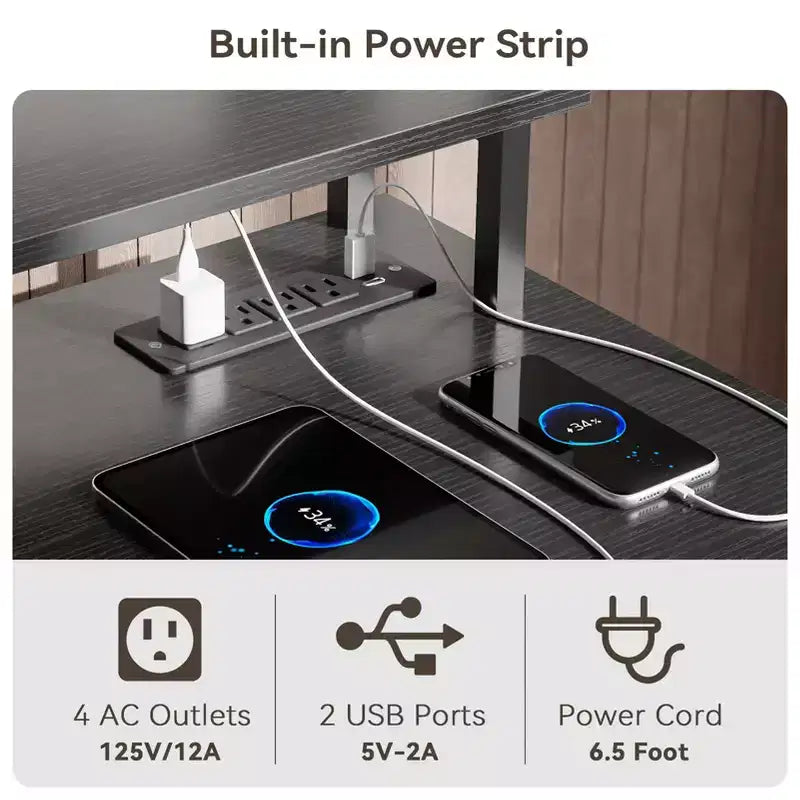 Bureau d'ordinateur noir en forme de L de 47 pouces avec station de charge, bureau de jeu réversible, lumières LED, classeur, support d'écran, étagères de rangement pour bureau à domicile