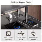 Bureau d'ordinateur noir en forme de L de 47 pouces avec station de charge, bureau de jeu réversible, lumières LED, classeur, support d'écran, étagères de rangement pour bureau à domicile