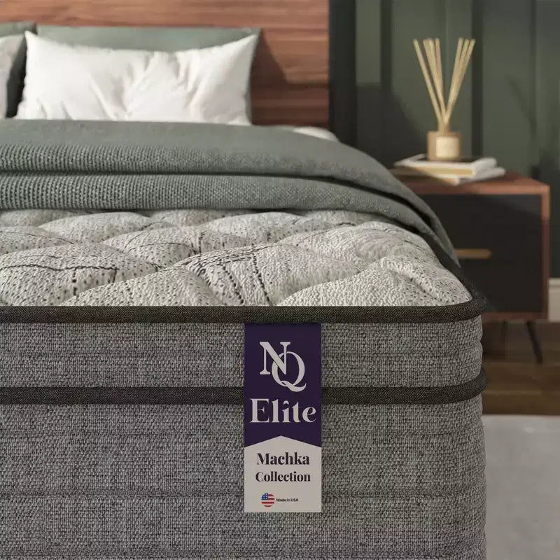 Matelas hybride Elite Series Machka à gel rafraîchissant, gris et blanc