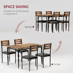 Ensemble Table et Chaises de Salle à Manger, Table de Cuisine Rectangulaire Compacte avec 4 Chaises, Cadre en Métal, Coussins Moelleux, pour Salle à Manger, Cuisine, Appartement