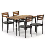 Ensemble Table et Chaises de Salle à Manger, Table de Cuisine Rectangulaire Compacte avec 4 Chaises, Cadre en Métal, Coussins Moelleux, pour Salle à Manger, Cuisine, Appartement