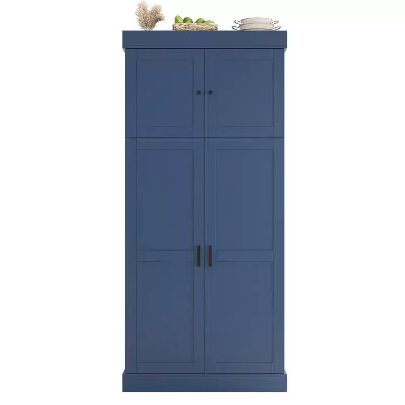 Garde-manger de cuisine autoportant Whisen de 77 po de hauteur, grand buffet de rangement pour salle à manger avec étagères de porte, étagères réglables