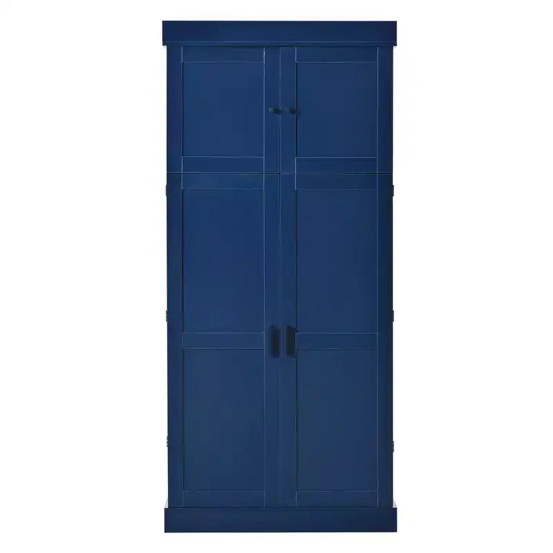 Garde-manger de cuisine autoportant Whisen de 77 po de hauteur, grand buffet de rangement pour salle à manger avec étagères de porte, étagères réglables