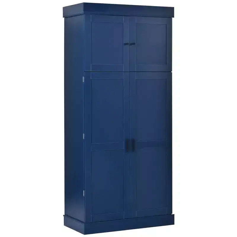 Garde-manger de cuisine autoportant Whisen de 77 po de hauteur, grand buffet de rangement pour salle à manger avec étagères de porte, étagères réglables