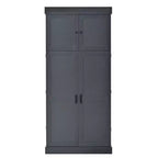 Garde-manger de cuisine autoportant Whisen de 77 po de hauteur, grand buffet de rangement pour salle à manger avec étagères de porte, étagères réglables