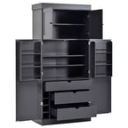 Garde-manger de cuisine autoportant Whisen de 77 po de hauteur, grand buffet de rangement pour salle à manger avec étagères de porte, étagères réglables