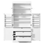 Garde-manger de cuisine autoportant Whisen de 77 po de hauteur, grand buffet de rangement pour salle à manger avec étagères de porte, étagères réglables