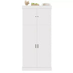 Garde-manger de cuisine autoportant Whisen de 77 po de hauteur, grand buffet de rangement pour salle à manger avec étagères de porte, étagères réglables