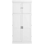 Garde-manger de cuisine autoportant Whisen de 77 po de hauteur, grand buffet de rangement pour salle à manger avec étagères de porte, étagères réglables